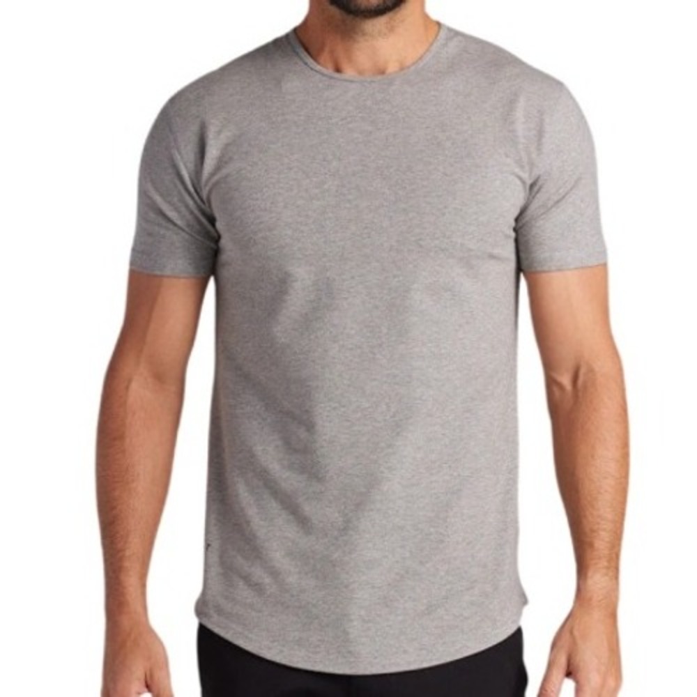 BYLT Premium Basics Drop-Cut Lux Tee Heather‎ Gray Crew Neck SS Shirt Mens XL